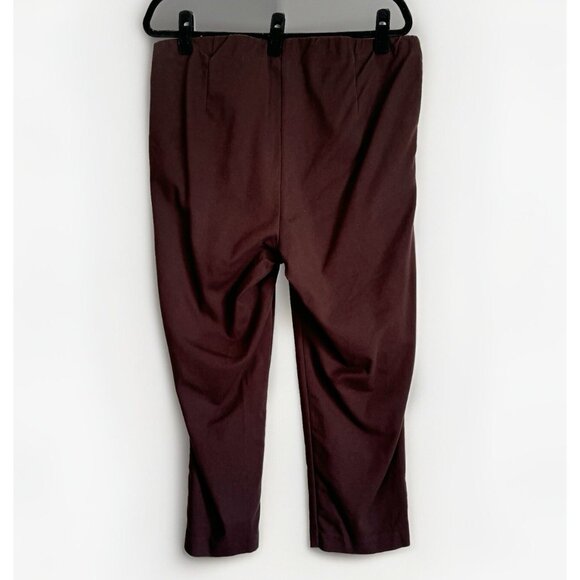 J. Jill Women Essential Cotton-Stretch Pant Size 16 Brown Pull On Minimalist - Picture 8 of 9